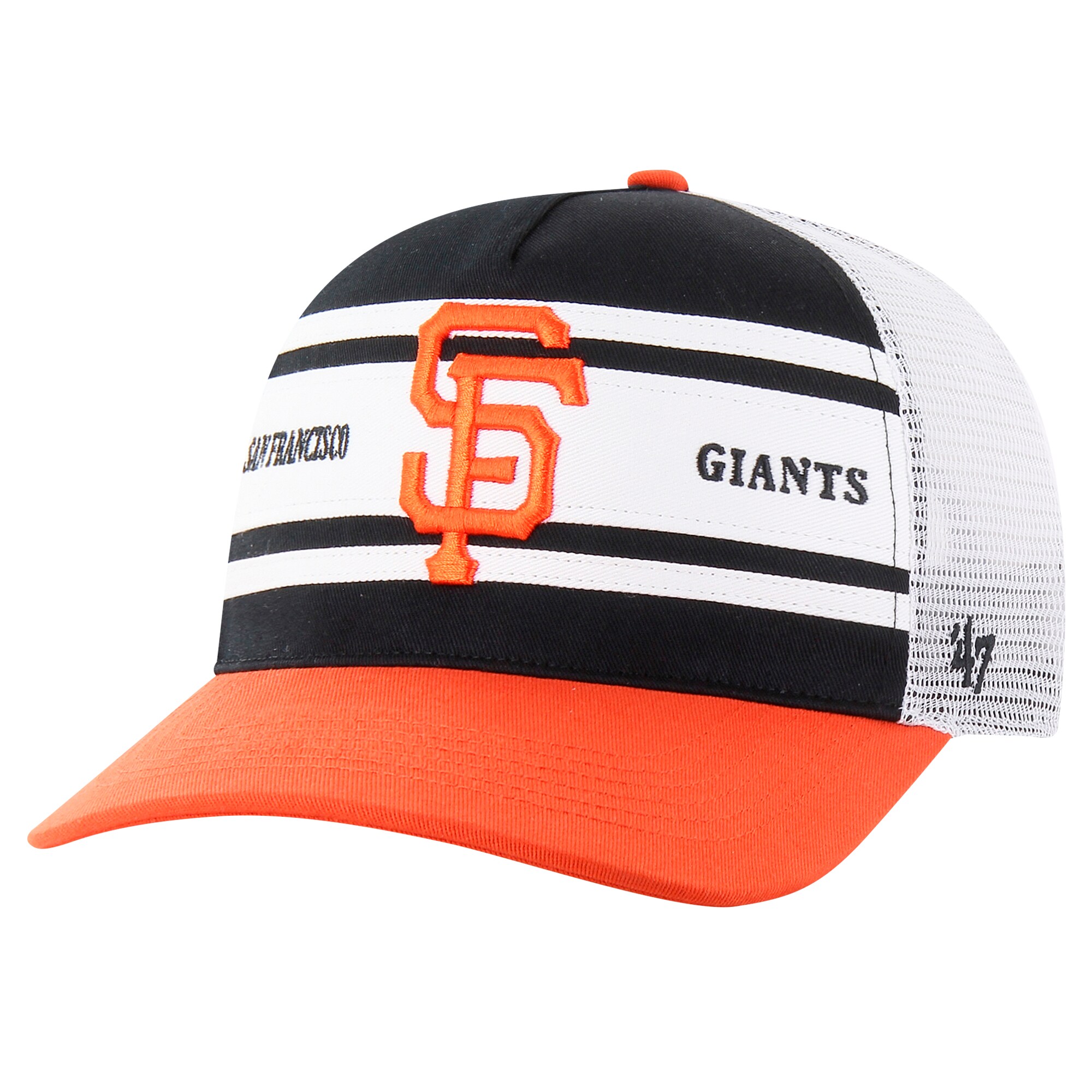 mens san francisco giants 47 black gridiron super stripe relaxed trucker hitch adjustable hat Collection | San Francisco Giants Shop - Official MLB Jerseys & Caps