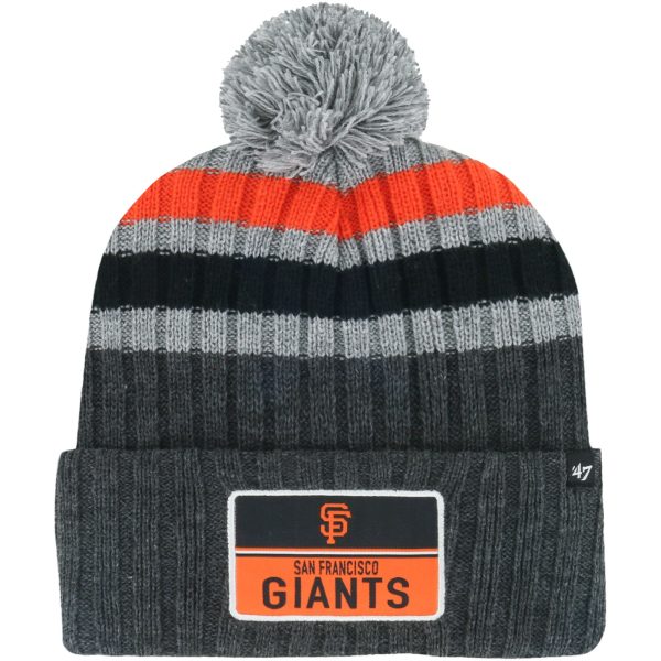 mens san francisco giants 47 gray stack cuffed knit hat with pom Collection | San Francisco Giants Shop - Official MLB Jerseys & Caps