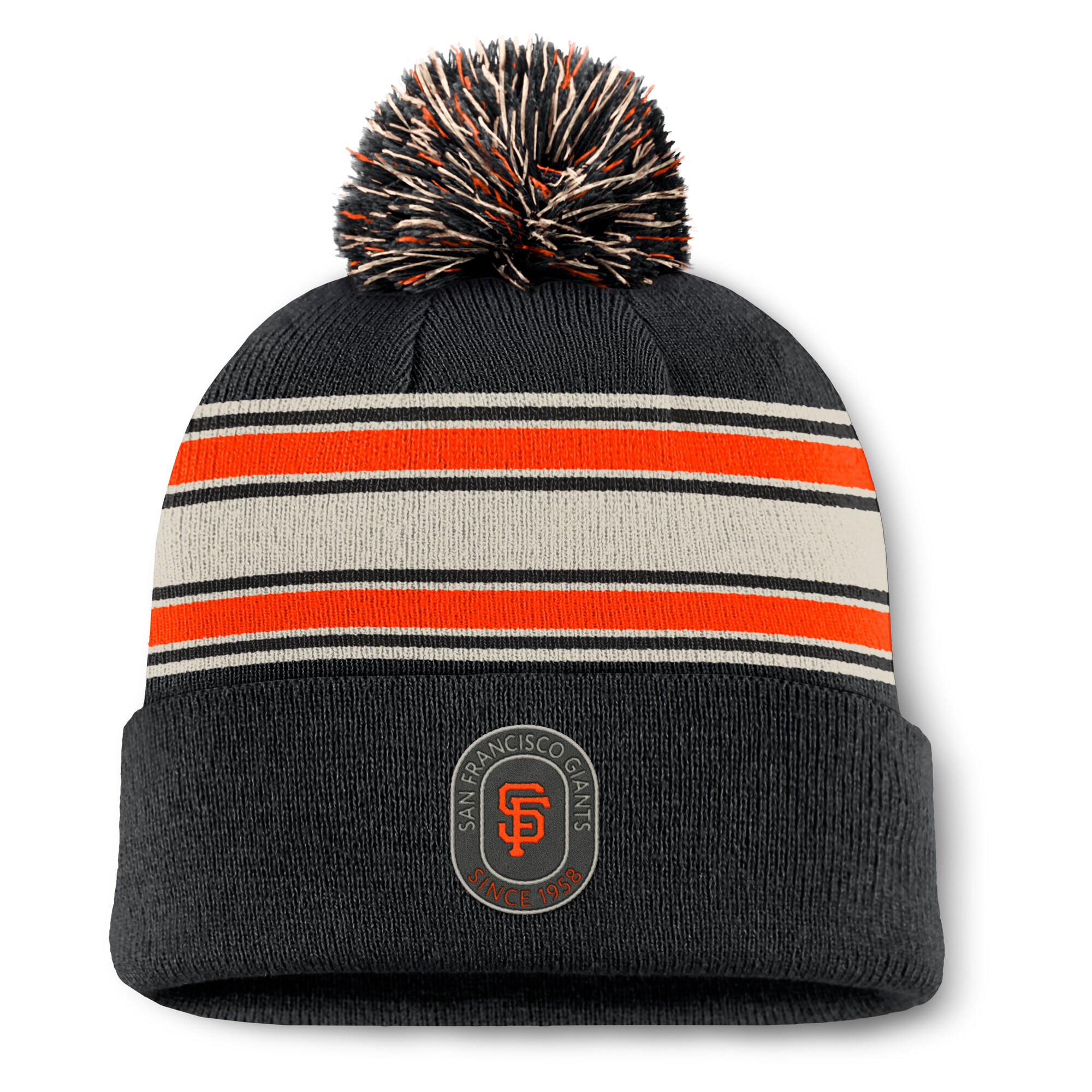 mens san francisco giants fanatics black fundamental patch cuffed knit hat with pom Collection | San Francisco Giants Shop - Official MLB Jerseys & Caps