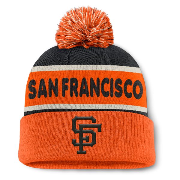 mens san francisco giants fanatics blackorange heritage cuffed knit hat with pom Collection | San Francisco Giants Shop - Official MLB Jerseys & Caps