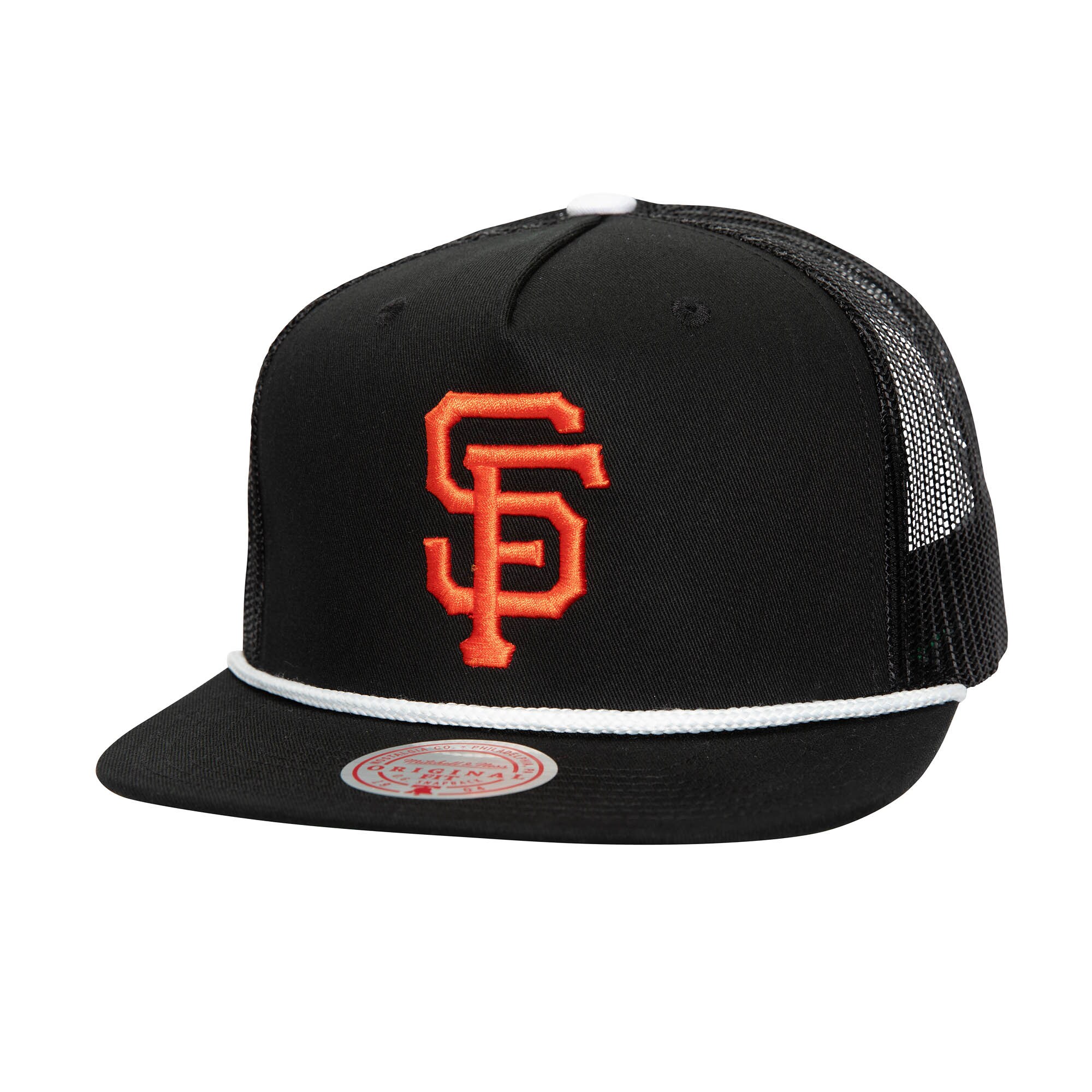 mens san francisco giants mitchell  ness black rope trucker snapback hat Collection | San Francisco Giants Shop - Official MLB Jerseys & Caps
