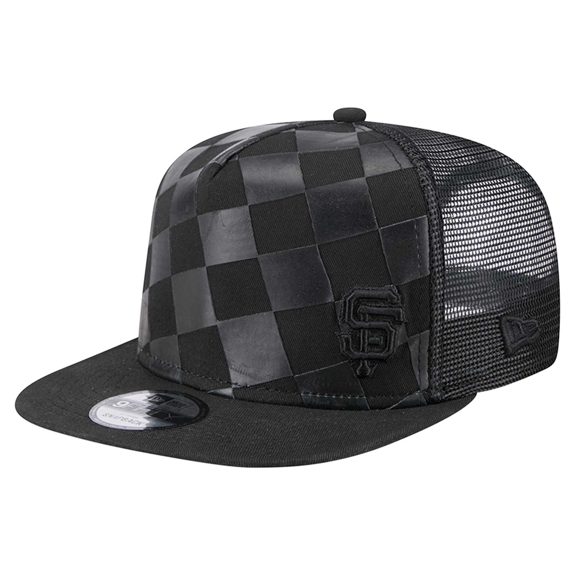 mens san francisco giants new era black score check 9fifty a-frame trucker snapback hat Collection | San Francisco Giants Shop - Official MLB Jerseys & Caps