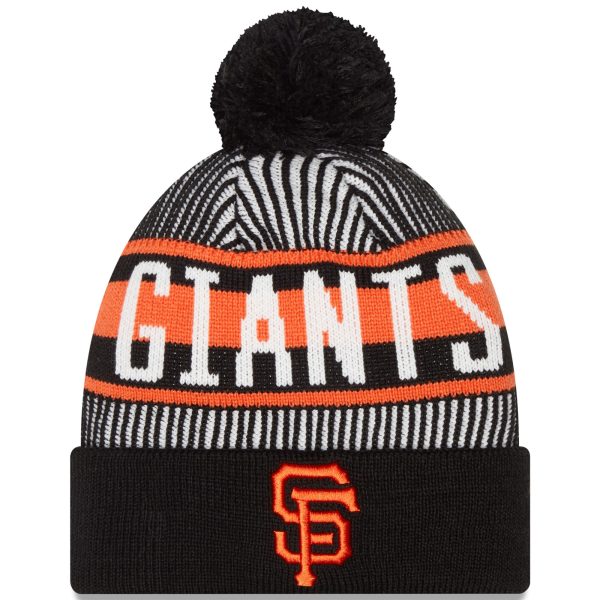 mens san francisco giants new era black striped cuffed knit hat with pom Collection | San Francisco Giants Shop - Official MLB Jerseys & Caps