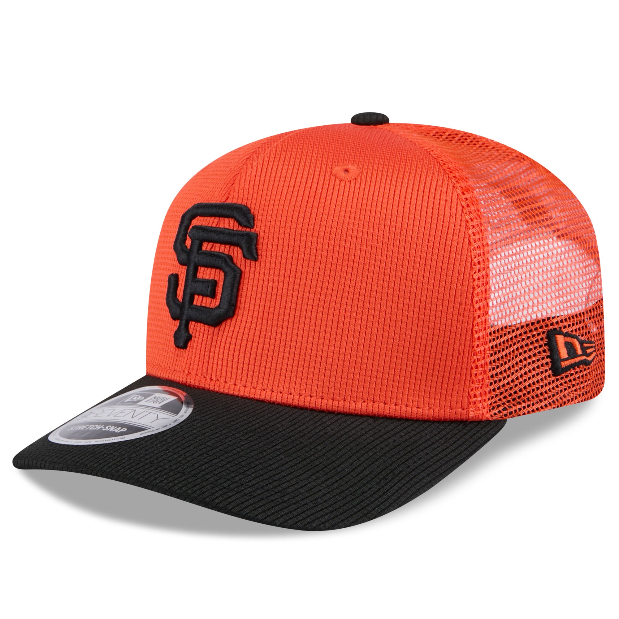 mens san francisco giants new era orangeblack 2025 spring training 9seventy stretch-snap trucker hat Collection | San Francisco Giants Shop - Official MLB Jerseys & Caps