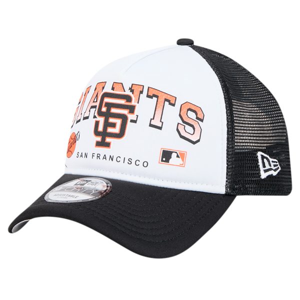 mens san francisco giants new era white retro wordmark 9forty a-frame trucker adjustable hat Collection | San Francisco Giants Shop - Official MLB Jerseys & Caps