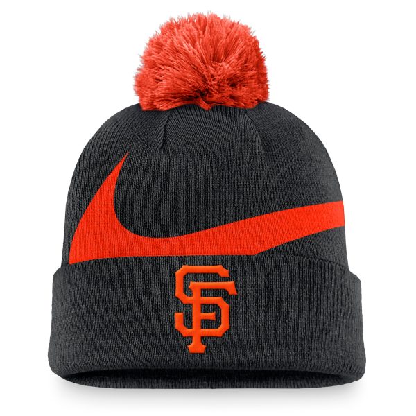 mens san francisco giants nike black swoosh peak cuffed knit hat with pom Collection | San Francisco Giants Shop - Official MLB Jerseys & Caps