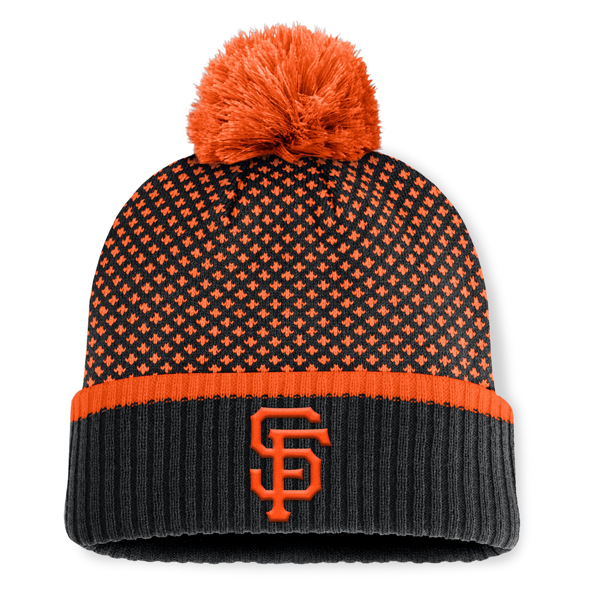 womens san francisco giants fanatics black fundamental jacquard cuffed knit hat with pom Collection | San Francisco Giants Shop - Official MLB Jerseys & Caps